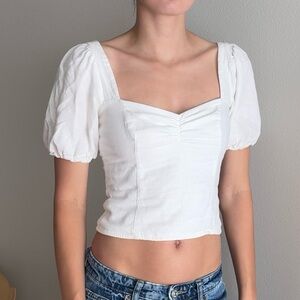 Abercrombie & Fitch white linen blouse
